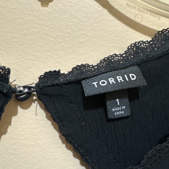 Torrid Lace print boho lined sleeveless key hole women midi dress Sz 1 - Picture 14 of 16